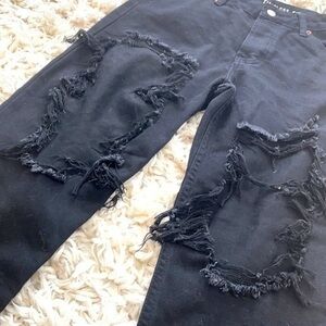 S.O.N.G | Juniors Black Ripped Jeans, Size 5
